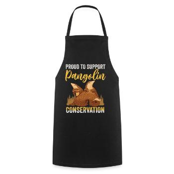 Support pangolin protection - Cooking Apron - black - Front - AI Model Male 185 dark (185cm)