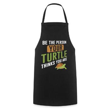 Sea Turtle Tortoise Be The Person - Kochschürze - Schwarz - Vorne - AI Model Male 185 dark (185cm)