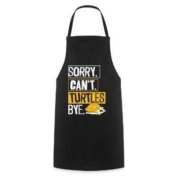Sea Turtle Tortoise Sorry. Cant. - Cooking Apron - black - Front - AI Model Male 185 dark (185cm)