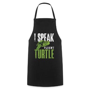 Sea Turtle Tortoise I Speak Fluent - Kochschürze - Schwarz - Vorne - AI Model Male 185 dark (185cm)