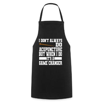 Funny acupuncture saying tcm-praktiker and - Cooking Apron - black - Front - AI Model Male 185 dark (185cm)