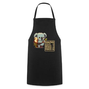 Koala mignon infligeant des dégâts avec des spectacles d’oiseaux - Tablier de cuisine - noir - Devant - AI Model Male 185 dark (185cm)