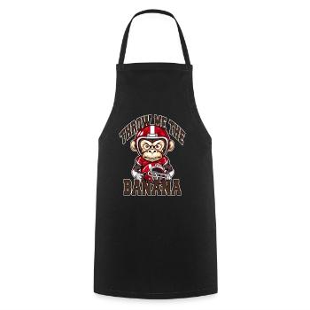 Throw me the Banana Monkey Playing Football - Cooking Apron - black - Front - AI Model Male 185 dark (185cm)