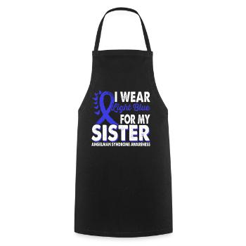 Wear light blue for Month of Consciousness - Cooking Apron - black - Front - AI Model Male 185 dark (185cm)