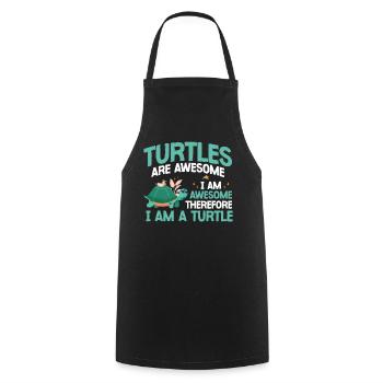 Sea Turtle Tortoise Turtles Are - Kochschürze - Schwarz - Vorne - AI Model Male 185 dark (185cm)