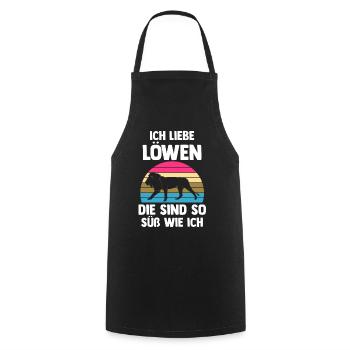 Löwe Löwen - Kochschürze - Schwarz - Vorne - AI Model Male 185 dark (185cm)