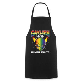 Gender Lesbian, Gay, Trans, Queer Rainbow - Cooking Apron - black - Front - AI Model Male 185 dark (185cm)