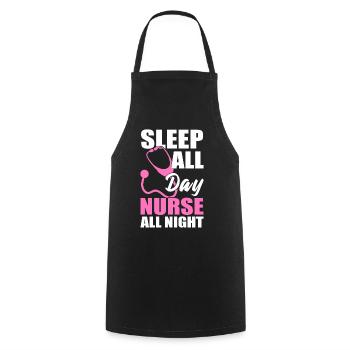 Sleep All Day Nurse All Night Health Assistant - Cooking Apron - black - Front - AI Model Male 185 dark (185cm)