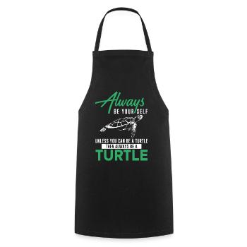 Sea Turtle Tortoise Always Be - Kochschürze - Schwarz - Vorne - AI Model Male 185 dark (185cm)