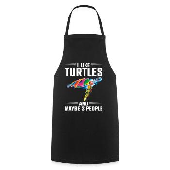 Sea Turtle Tortoise I Like Turtles - Cooking Apron - black - Front - AI Model Male 185 dark (185cm)