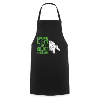 Sea Turtle Tortoise Enjoy Life In - Cooking Apron - black - Front - AI Model Male 185 dark (185cm)