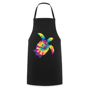 Tortue de mer Tortoise Tie Dye - Tablier de cuisine - noir - Devant - AI Model Male 185 dark (185cm)