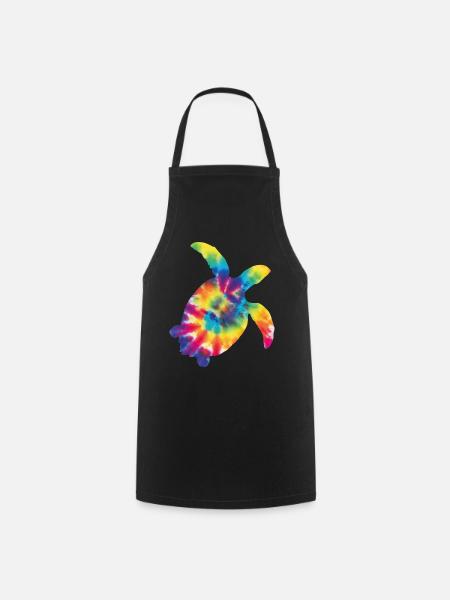 Sea Turtle Tortoise Tie Dye - Kochschürze - Schwarz
