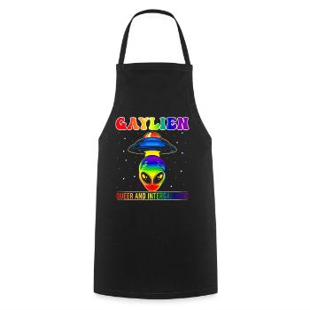 Gender Lesbian, Gay, Trans, Queer Rainbow - Cooking Apron - black - Front - AI Model Male 185 dark (185cm)