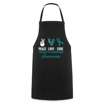 Cure d’amour de paix - Tablier de cuisine - noir - Devant - AI Model Male 185 dark (185cm)