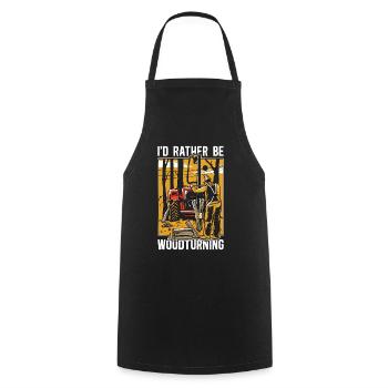 Tournage sur bois Je préfère être le tournage sur bois - Tablier de cuisine - noir - Devant - AI Model Male 185 dark (185cm)