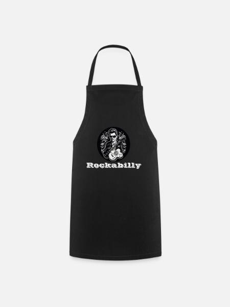 Rockabilly weiß - Kochschürze - Schwarz