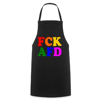 Fck afd - Kochschürze - Schwarz - Vorne - AI Model Male 185 dark (185cm)