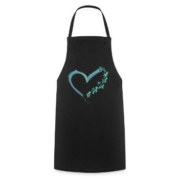 Sea Turtle Tortoise Heart - Cooking Apron - black - Front - AI Model Male 185 dark (185cm)