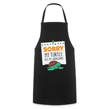 Sea Turtle Tortoise Sorry My - Cooking Apron - black - Front - AI Model Male 185 dark (185cm)