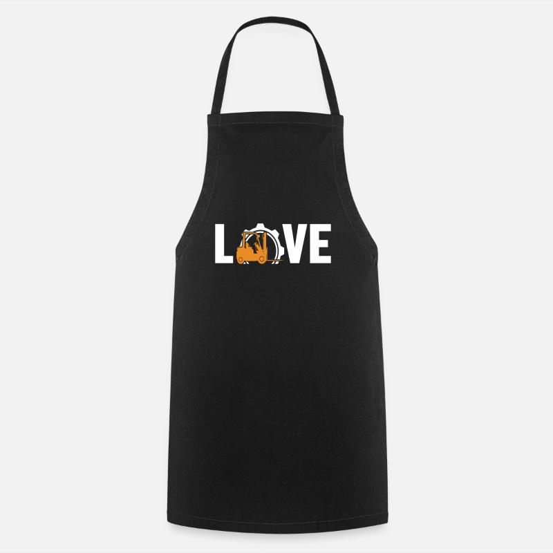 Love All-terrain forklift Telehandler Forklift - Cooking Apron - black