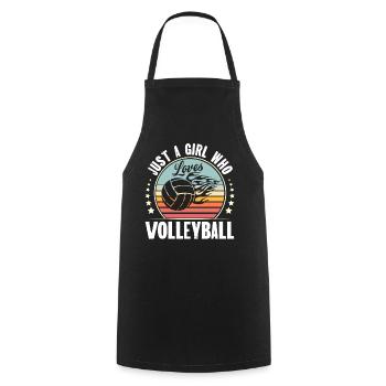 Volleyball - Cooking Apron - black - Front - AI Model Male 185 dark (185cm)