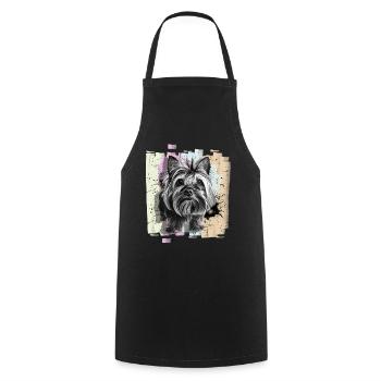 Yorkshire Terrier - Cooking Apron - black - Front - AI Model Male 185 dark (185cm)