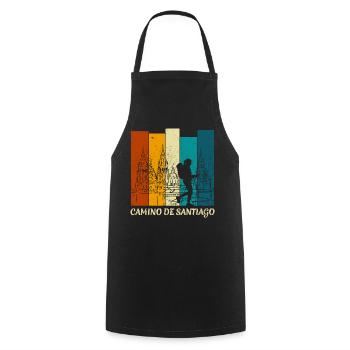 Camino de Santiago Buen Camino - Frauen - Kochschürze - Schwarz - Vorne - AI Model Male 185 dark (185cm)