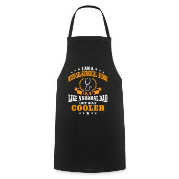 Medical-surgical nurse dad - Cooking Apron - black - Front - AI Model Male 185 dark (185cm)