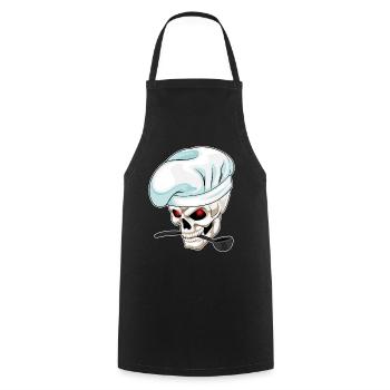 Skull Cooking Cooking Spoon Cooking - Cooking Apron - black - Front - AI Model Male 185 dark (185cm)