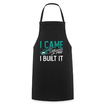 Wood Carving I Came I Saw I Built It Woodworking - Cooking Apron - black - Front - AI Model Male 185 dark (185cm)