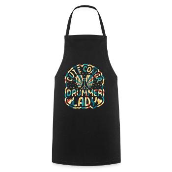 Cute Conga Drummer Lady - Conga Drums Conga Player - Cooking Apron - black - Front - AI Model Male 185 dark (185cm)