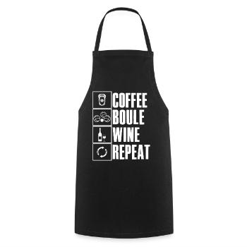 Café Boule Vin Ripeat Dicton pour Bouler - Tablier de cuisine - noir - Devant - AI Model Male 185 dark (185cm)