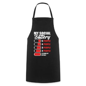 My Social Battery Maverick - Cooking Apron - black - Front - AI Model Male 185 dark (185cm)
