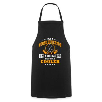 Infirmière instructrice Papa Fête des pères - Tablier de cuisine - noir - Devant - AI Model Male 185 dark (185cm)