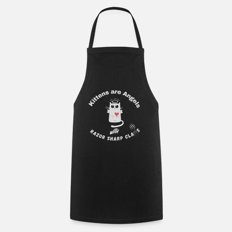 Les chatons sont des anges aux griffes acérées comme des rasoirs - Chats - Tablier de cuisine - noir