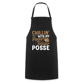 Chilling with Sugar Glider-owner Sugar Gliders - Cooking Apron - black - Front - AI Model Male 185 dark (185cm)