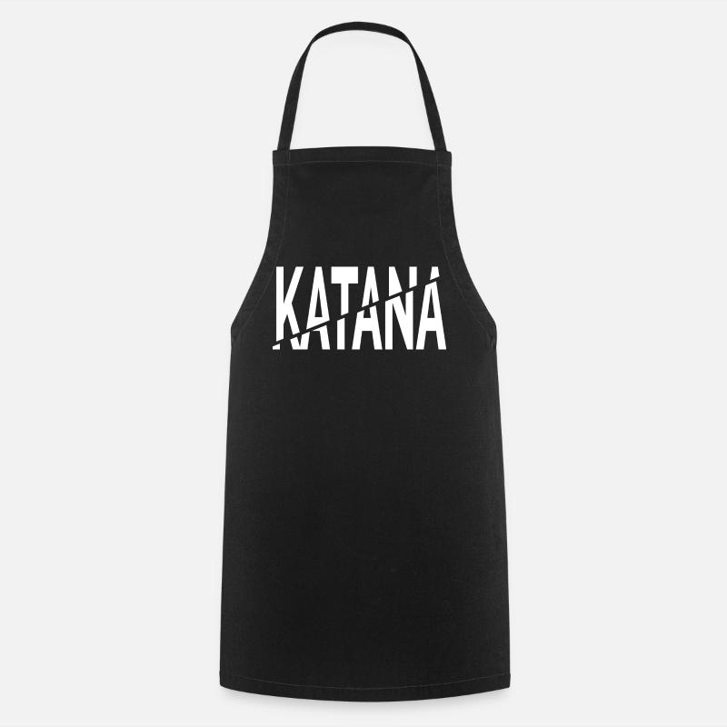 katana cut - Cooking Apron - black