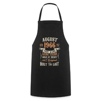 August 1966 Birthday Present - Cooking Apron - black - Front - AI Model Male 185 dark (185cm)