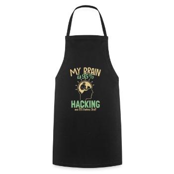 Mon cerveau est à 95% Hacking Sniffer Social - Tablier de cuisine - noir - Devant - AI Model Male 185 dark (185cm)