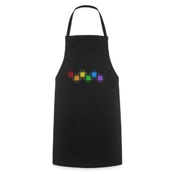 Hacker LGBT Rainbow Phishing Sniffer Grey Hat - Tablier de cuisine - noir - Devant - AI Model Male 185 dark (185cm)