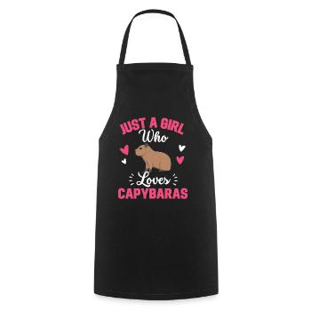 Nur ein Mädchen das Capybaras liebt Capybara - Kochschürze - Schwarz - Vorne - AI Model Male 185 dark (185cm)