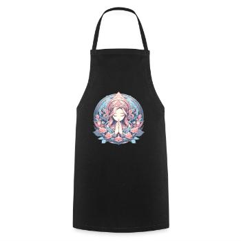 Meditation, mindfulness, relaxation, tranquility - Cooking Apron - black - Front - AI Model Male 185 dark (185cm)
