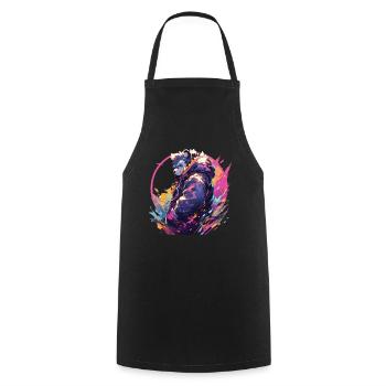 Panda Cool Panda Bear Pandas - Cooking Apron - black - Front - AI Model Male 185 dark (185cm)