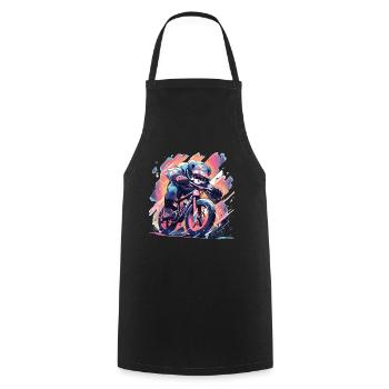 Panda Bicycle Road Bike Panda Bear - Cooking Apron - black - Front - AI Model Male 185 dark (185cm)