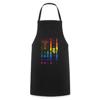 Infirmière américaine en pratique avancée États-Unis - Tablier de cuisine - noir - Devant - AI Model Male 185 dark (185cm)