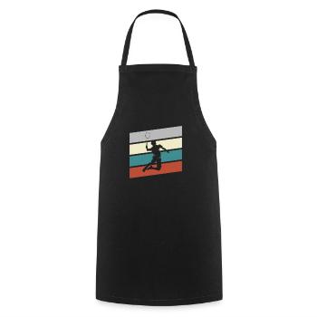 Badminton Rétro - Tablier de cuisine - noir - Devant - AI Model Male 185 dark (185cm)