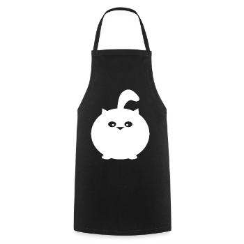 Thick round cat, funny cats design - Cooking Apron - black - Front - AI Model Male 185 dark (185cm)