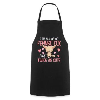 Fennec Foxes Smart Cute Fennec Fox - Cooking Apron - black - Front - AI Model Male 185 dark (185cm)