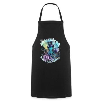 Fashion sense Octophus with top hat - Cooking Apron - black - Front - AI Model Male 185 dark (185cm)